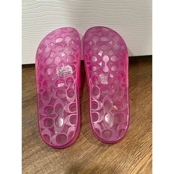 Hot Pink Jelly Coach Ulyssa Pool Slides US 10B, EUR 40.5 - Picture 7 of 7
